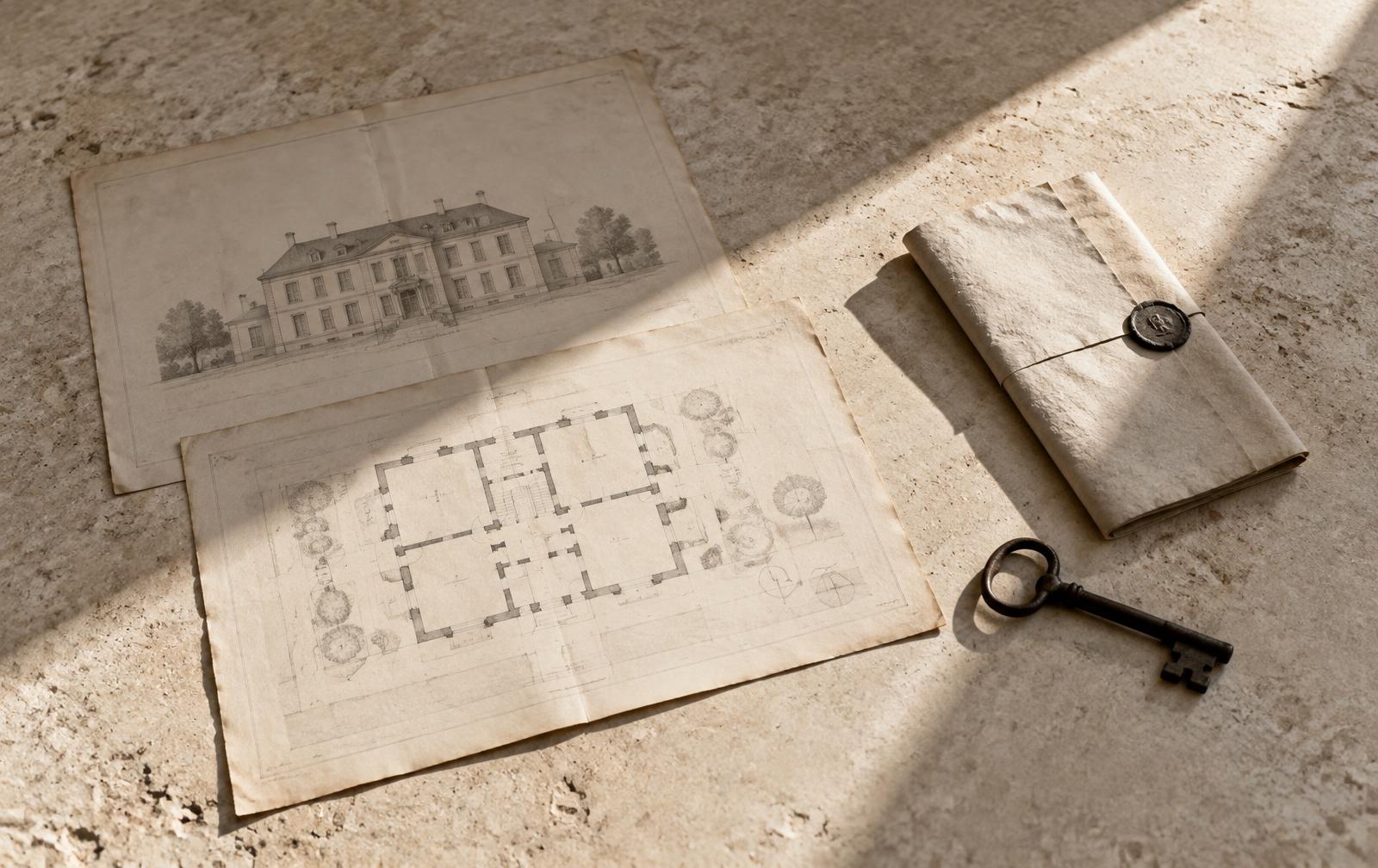 Documentación histórica y planos de una propiedad